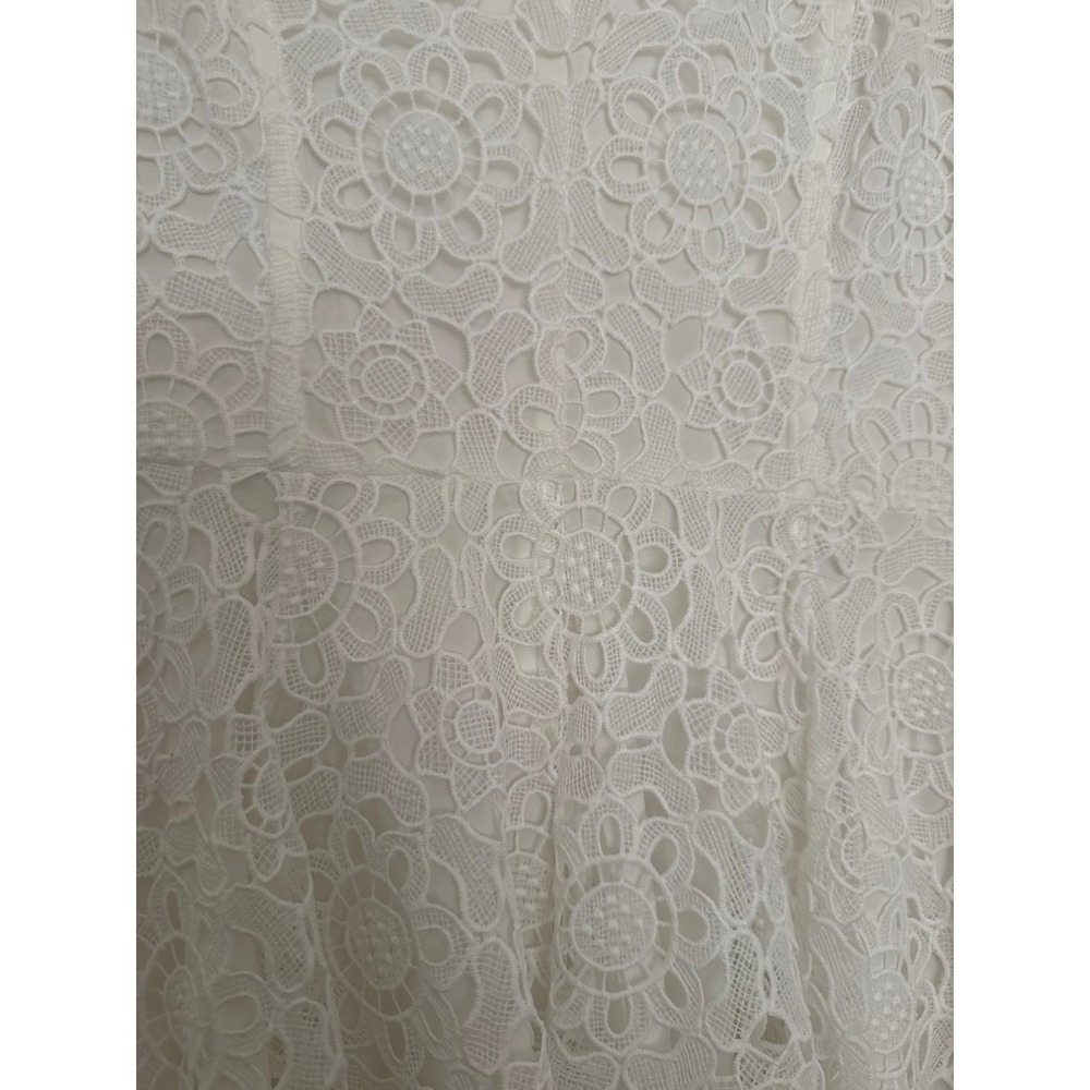 Ivy City Co Estelle White Lace Midi Dress Bridal Shower Cottagecore XS - Picture 5 of 8